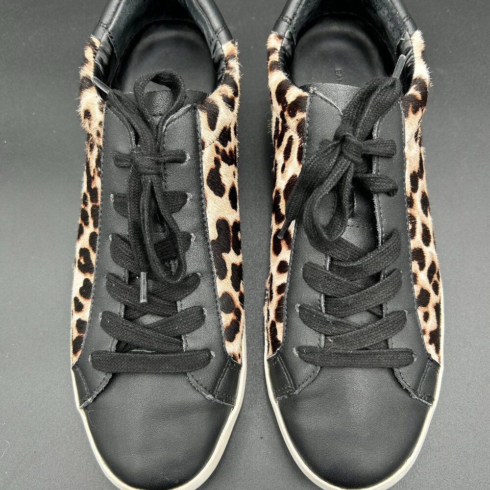 Banana Republic Leopard Calf Hair Leather Sneakers Size 9